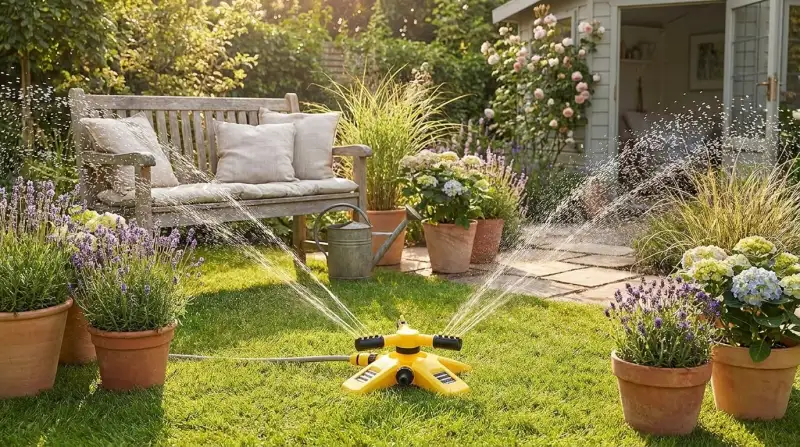 Wasserspiele im Garten