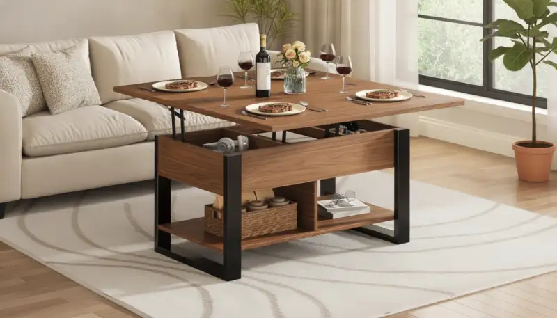 Platzwunder fürs Wohnzimmer: Entdecken Sie den flexiblen 4-in-1 Couchtisch, der mitwächst