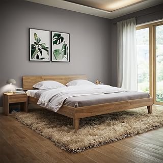 Asgard Massivholzbett 180×200 cm – hochwertiges Holzbett aus Eiche mit Kopfteil – Bettgestell i…