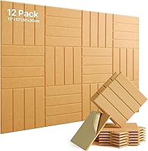 Soundsbay 12 Stück Akustikpaneele Selbstklebend, Akustikplatten aus Polyester zur Schalldämmung…