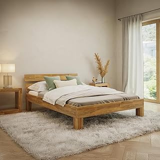 skølm Floki Massivholzbett 140×200 cm aus Eiche – hochwertiges Bettgestell – Bettrahmen mit Bett…
