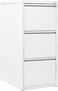 Aktenschrank aus Metall – mit drei Schubladen – Weiß