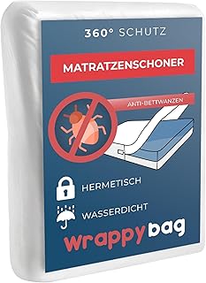 WRAPPYBAG Wasserdichter Matratzenschoner – Anti-Bettwanzen & Hausstaubmilben Matratzenbezug –…