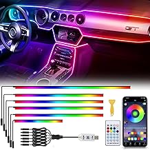 GPJYD Acryl 6 IN 1 Auto Ambientebeleuchtung, RGB LED Auto Innenbeleuchtung Strip Lights 445cm 584…