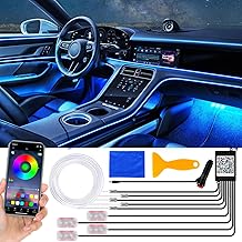 YAOBLUESEA Auto Innenbeleuchtung LED Strip 6,5M Beleuchtung Innenraum Neonlicht, 12V RGB Wasserdi…