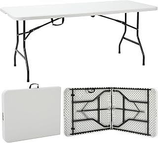 Velway Gartentisch klappbar 180x74cm Buffettisch – Schneller Einsatz Klapptisch für 6-8 Personen…