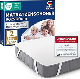 Blumtal Matratzenschoner 90x200cm – wasserdichte Matratzenauflage 90x200cm aus 80% Baumwolle – Oe…