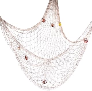 150 x 200 cm Fischernetz Dekoration, Mediterranen Stil Fischerei Dekorative mit Farbigen Muscheln…