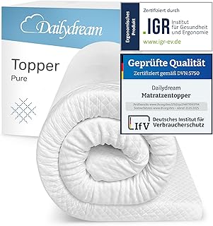 Dailydream Matratzen Topper 140x200cm | Memory Foam | 5cm hoch | Edition Pure, Model M | Zertifiz…