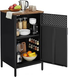 SONGMICS Aufbewahrungsschrank, Metallschrank, mit Doppeltür, Magnetverschluss, Verstellbarer Ein…