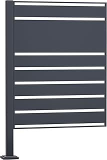 Wiltec Mülltonnenzaun-Erweiterungsmodul in Anthrazit, Sichtschutzzaun aus Stahl für Mülltonnen…