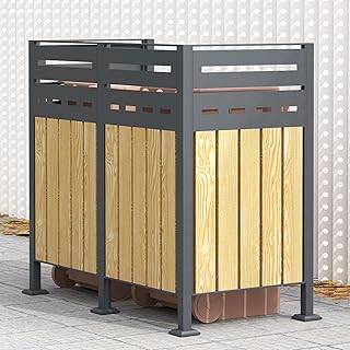 Metall Mülltonnenzaun, Mülltonnendeckel für 60/120/240 L Mülltonnen, rostfrei und stabil, Mü…