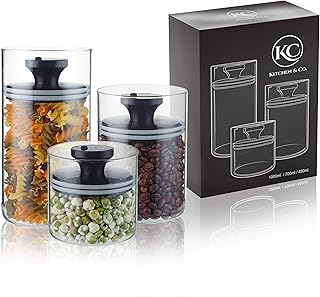 Vorratsgläser mit Vakuumdeckel, Luftdichte Aufbewahrung, Vorratsdose mit Deckel, mottensichere G…