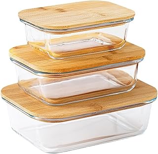 Meal-Prep-Lebensmittelbehälter aus Glas, umweltfreundliche Lebensmittelbehälter in 3 Größen m…