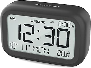 DOOMAY Digital Wecker Nachttisch – Batteriebetriebene Uhr mit LCD-Display-Volumen einstellbar Sno…