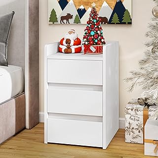 YITAHOME Nachttisch mit 3 Schubladen und Netzteil, Nachtkommode mit Ladestation, 2 USB-Anschlüss…