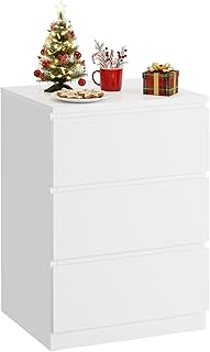 VASAGLE Kailyn Kollektion – Nachttisch mit Steckdosenleiste, Beistelltisch, 3 Schubladen, 2 AC-St…