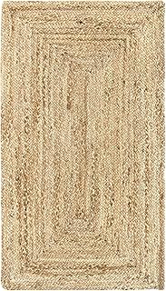 HAMID Jute Teppich, Alhambra Teppich Handgewebt 100% Naturfaser de Jute, Wohnzimmer, Schlafzimmer…