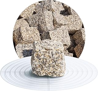 Schicker Mineral Granit Pflastersteine gelb-grau 5x5x5 cm 25 kg, natürlicher Werkstoff, witterun…