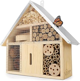WILDLIFE HOME Insektenhotel – Naturbelassen & Wetterfest, Insektenhaus aus Naturholz für Bienen,…