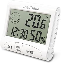 medisana HG 100 digitales Hygrometer, Zimmerthermometer, Feuchtigkeitsmesser für Innenräume, An…