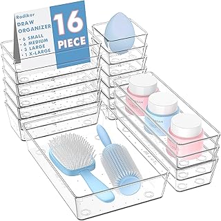 Schubladen Organizer -16 Stück Schminktisch Organizer in 4 Größen, Drawer Organizer, Make Up O…