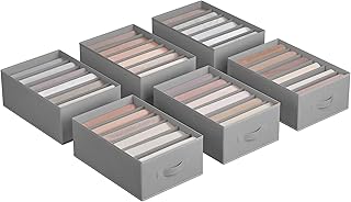 SONGMICS Kleiderschrank-Organizer 6er Set, Aufbewahrungsbox 6 Fächer, Schubladen-Ordnungssystem,…