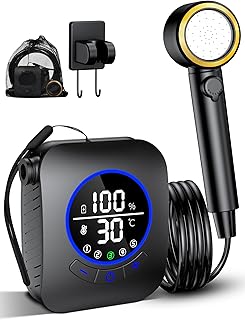 Tragbare Campingdusche, Camping Dusche mit Pumpe, Tragbare Duschen Outdoor, 8000mAh wiederaufladb…
