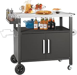 Grilltisch mit Großer Arbeitsfläche | Grill Beistelltisch, Outdoor Grill Trolley, Grilltisch Ou…