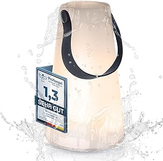 LED Outdoor Tisch-Lampe kabellos mit 1200 mAh Akku Leuchte USB aufladbar; wasserdichte Außen-Tis…