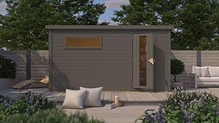 Karibu Saunahaus MELO 38 mm naturbelassen Außensauna Gartensauna versch. Ausführungen inkl. Sau…