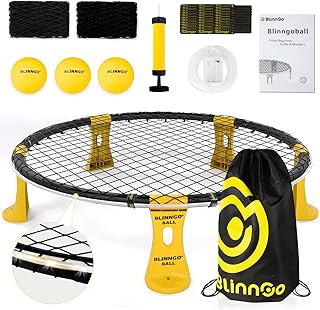 Mookis Blinngoball Outdoor Roundnet Spieleset, Roundnet Set Team Games bestehend aus Spielnetz, 3…