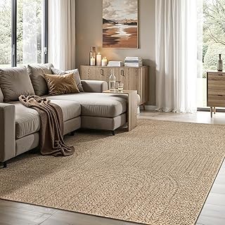 the carpet Kansas – Stilvoller Teppich im Jute-Look, ideal für Wohnzimmer, Esszimmer & Flur, pfl…