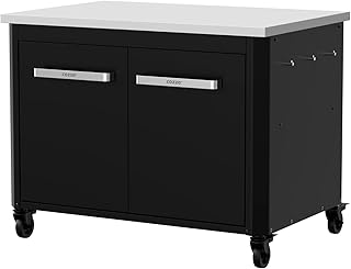 cozze® Outdoor Küche niedrig mit Edelstahl Arbeitsplatte | Perfekte Arbeitshöhe für Plancha |…