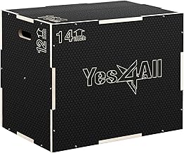 Yes4All Plyo-Box aus Holz, 3-in-1, rutschfeste Step-Up-Box für Workout, plyometrische Sprungbox …