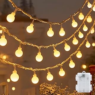 Led Lichterketten Globe Außen, 6M 40LED Kugel Batteriebetriebene Lichterkette mit Timer IP65 Was…