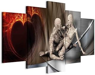 B&D XXL – Wandbilder XXL Gestalten 200x100cm 5 tlg – Wand Deko Leinwand Bilder Groß Wanddeko Woh…