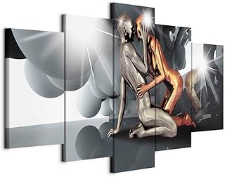 B&D XXL – Wandbilder XXL 100x50cm 5 tlg – Wand Deko Leinwand Bilder Groß Wanddeko Wohnzimmer Sch…