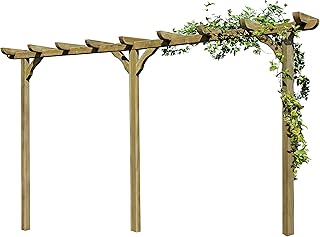 Gartenpirat Pergola aus Holz Torbogen Rankhilfe Länge 450 cm Pfosten 9x9cm