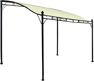 DEGAMO Anbaupavillon Mantova 300x250cm, Stahlgestell schwarz + Dach wasserdicht Ecru