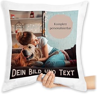 Kissen 40×40 Zierkissen – eigenem – Foto Bild Geschenk I Dein Bild und Text – 40 x 40 cm – Weiß …