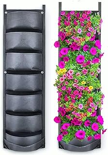 KAHEIGN 7-Taschen Pflanztaschen Hängend Pflanzenwachstumstaschen, Vertikale aufhängbare Pflanzt…