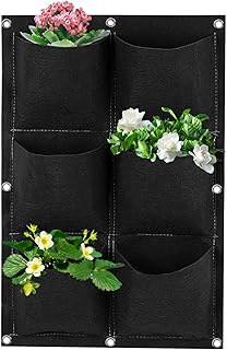 Hängende Pflanzbeutel, 6 Taschen Vertikale Wand Pflanzer Pflanztaschen Filz, Pflanzen Wachsen Ta…