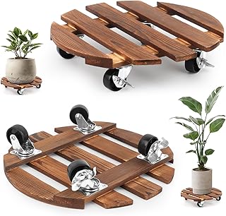 2 Stück Pflanzenroller, 30cm Rund Rollbrett Pflanzen, Pflanzenroller Outdoor Wetterfest, Blument…