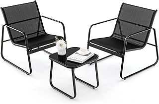 FANTASK 3-TLG. Balkonset aus atmungsaktivem Stoff, Gartenmöbel Set, Terrassenmöbel mit 2 Stühl…