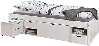 Inter Link – Einzelbett mit Schubladen – 90 x 200 cm – Kojenbett mit Stauraum – Praktisches…