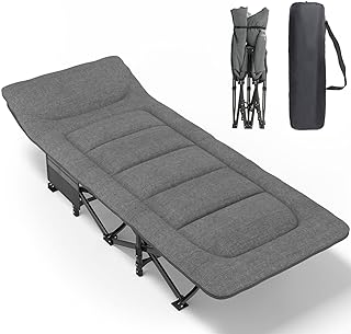 Campingbett feldbett klappbar, Faltbar Gästebett bis 200 kg für, Indoor, Outdoor, Strand und Ga…