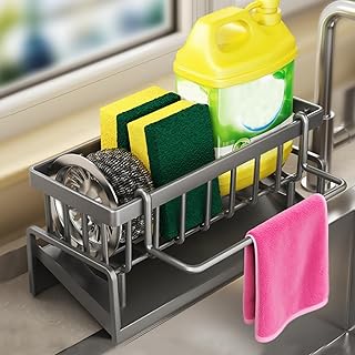 Wandmontiertes Küchenregal mit Waschbeckenablage, Gewürz-Organizer und platzsparender Lösung f…