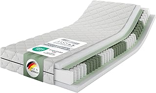 MSS e.K. Medic Taschenfederkernmatratze 140×200 x 20 cm (Kernhöhe 19 cm), 7-Zonen Federkernmatra…