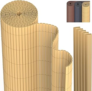 PVC Sichtschutzmatte Sichtschutzzaun 100 x 500 cm Privatsphäre Wetterfest für Garten, Balkon un…